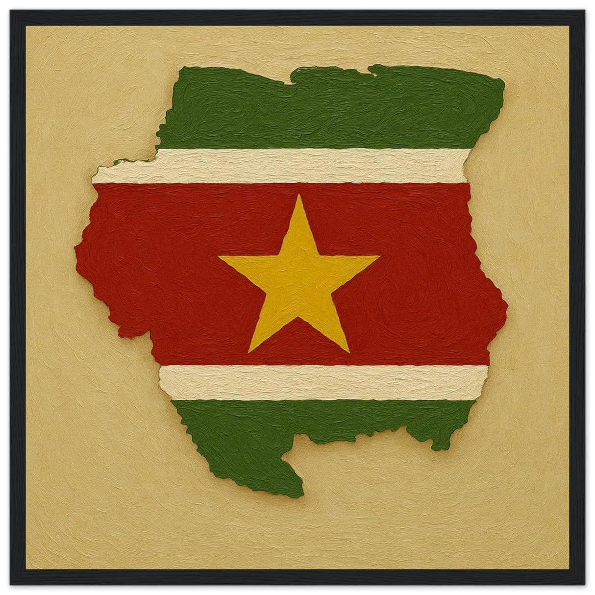 Cadre drapeau suriname bois affiche encadrée décorative