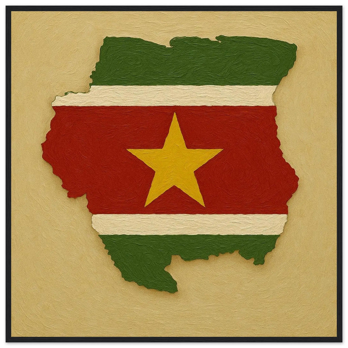 Cadre drapeau suriname bois affiche encadrée décorative