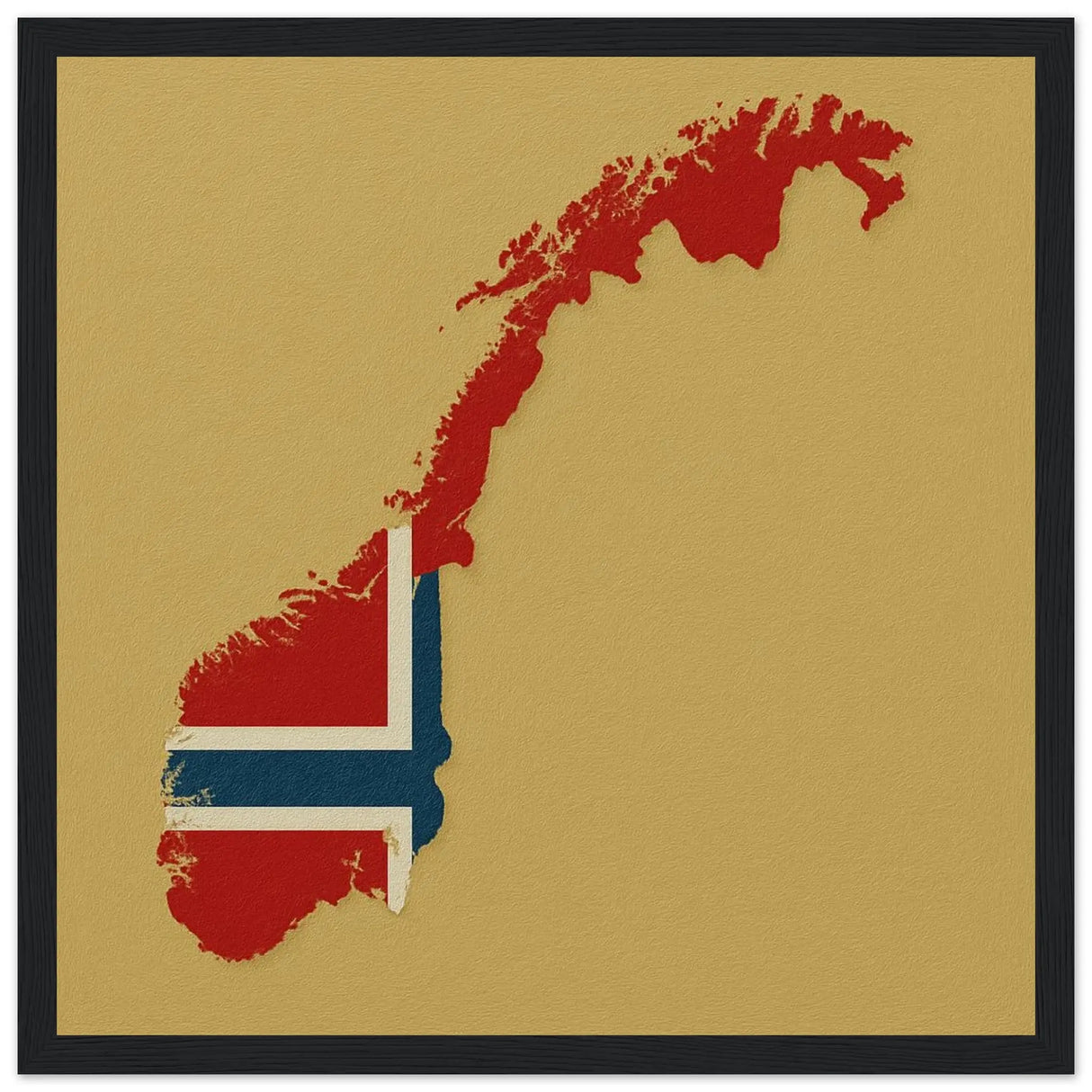 Cadre drapeau svalbard et jan mayen bois décoratif élégant