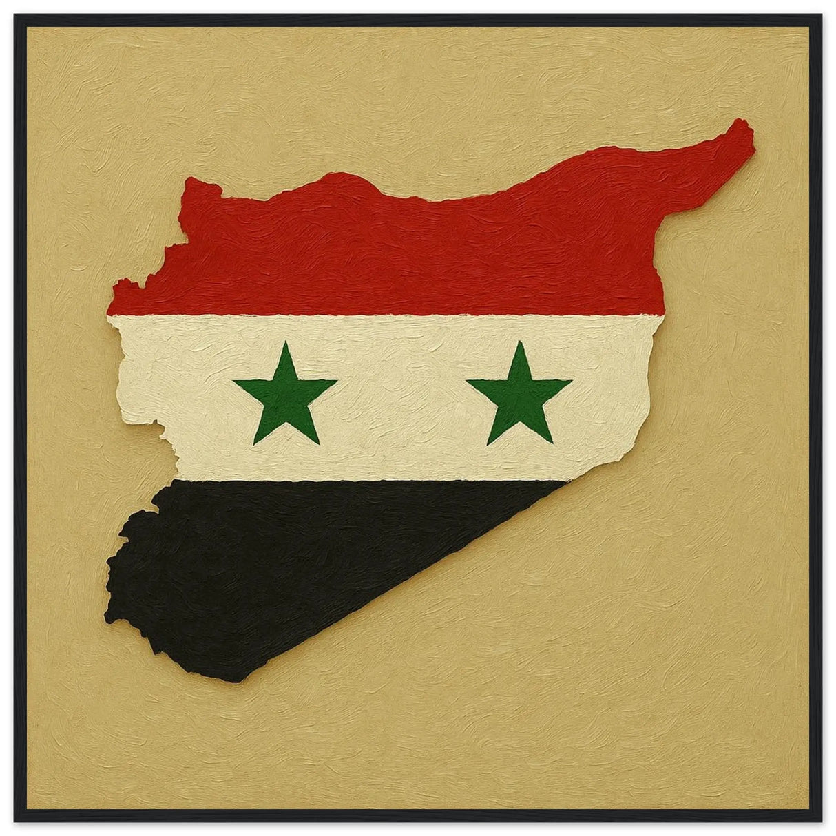 Cadre drapeau syrie en bois affiche encadrée décorative