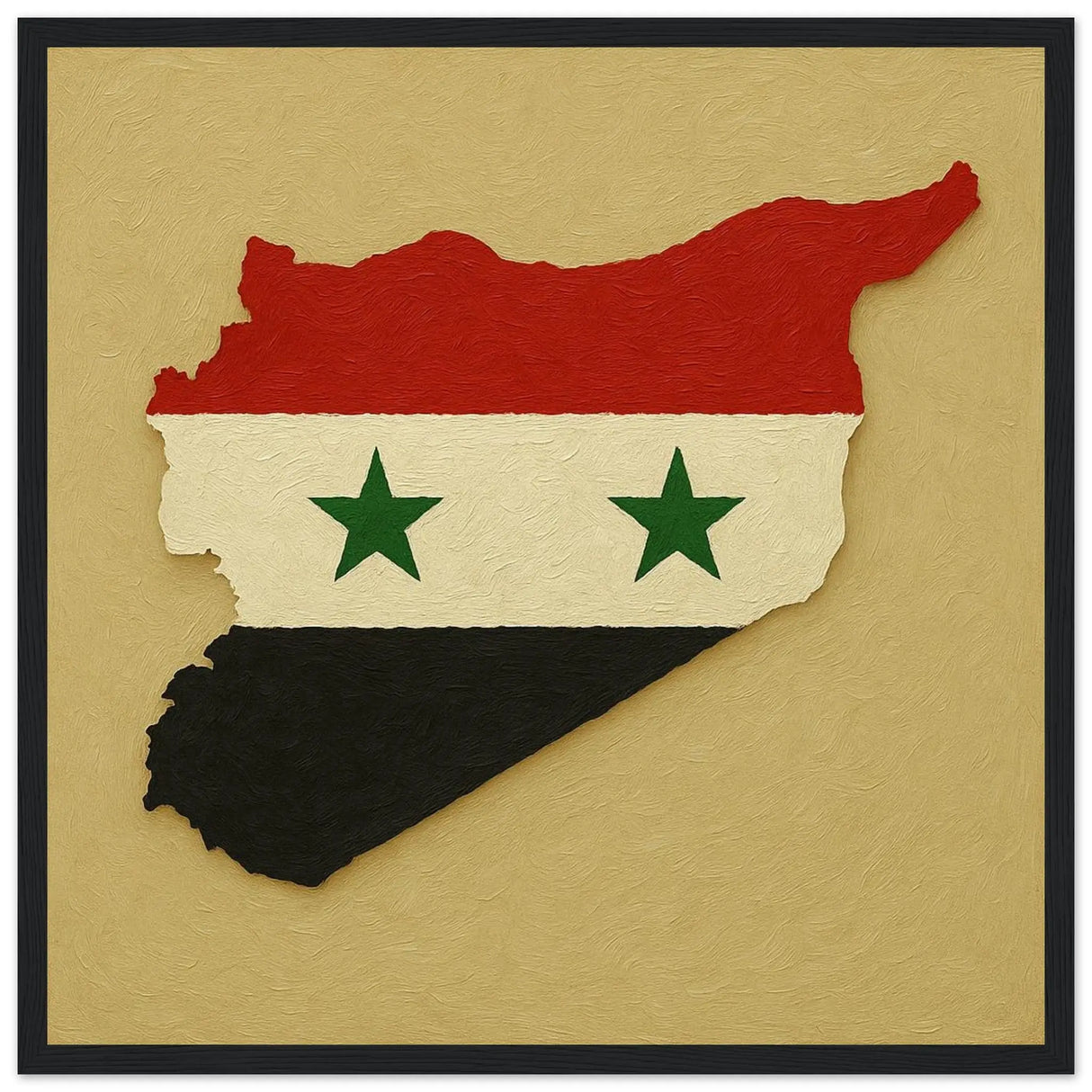 Cadre drapeau syrie en bois affiche encadrée décorative