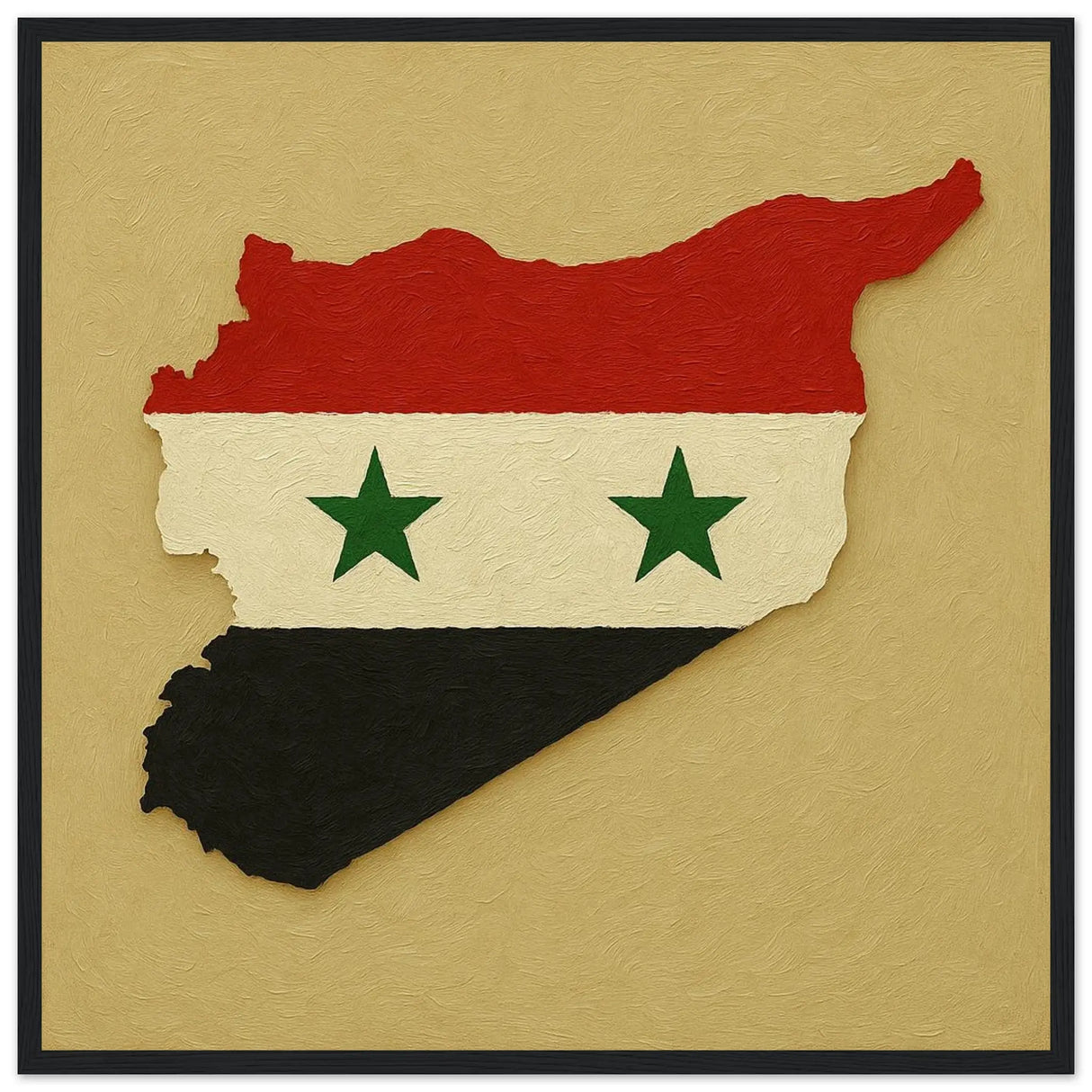 Cadre drapeau syrie en bois affiche encadrée décorative