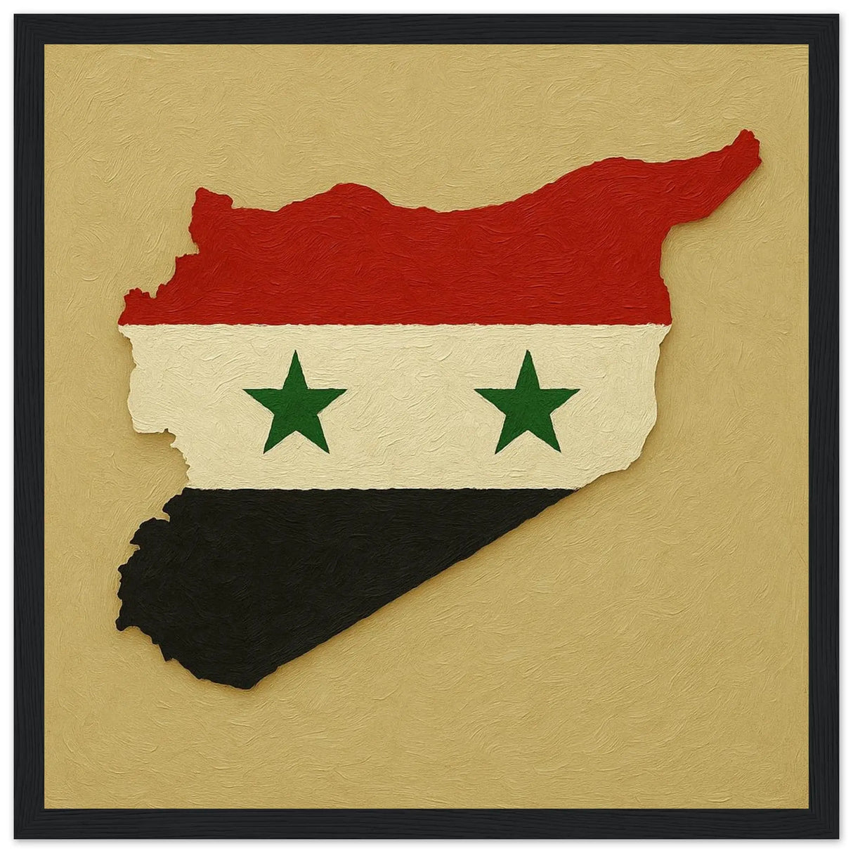 Cadre drapeau syrie en bois affiche encadrée décorative