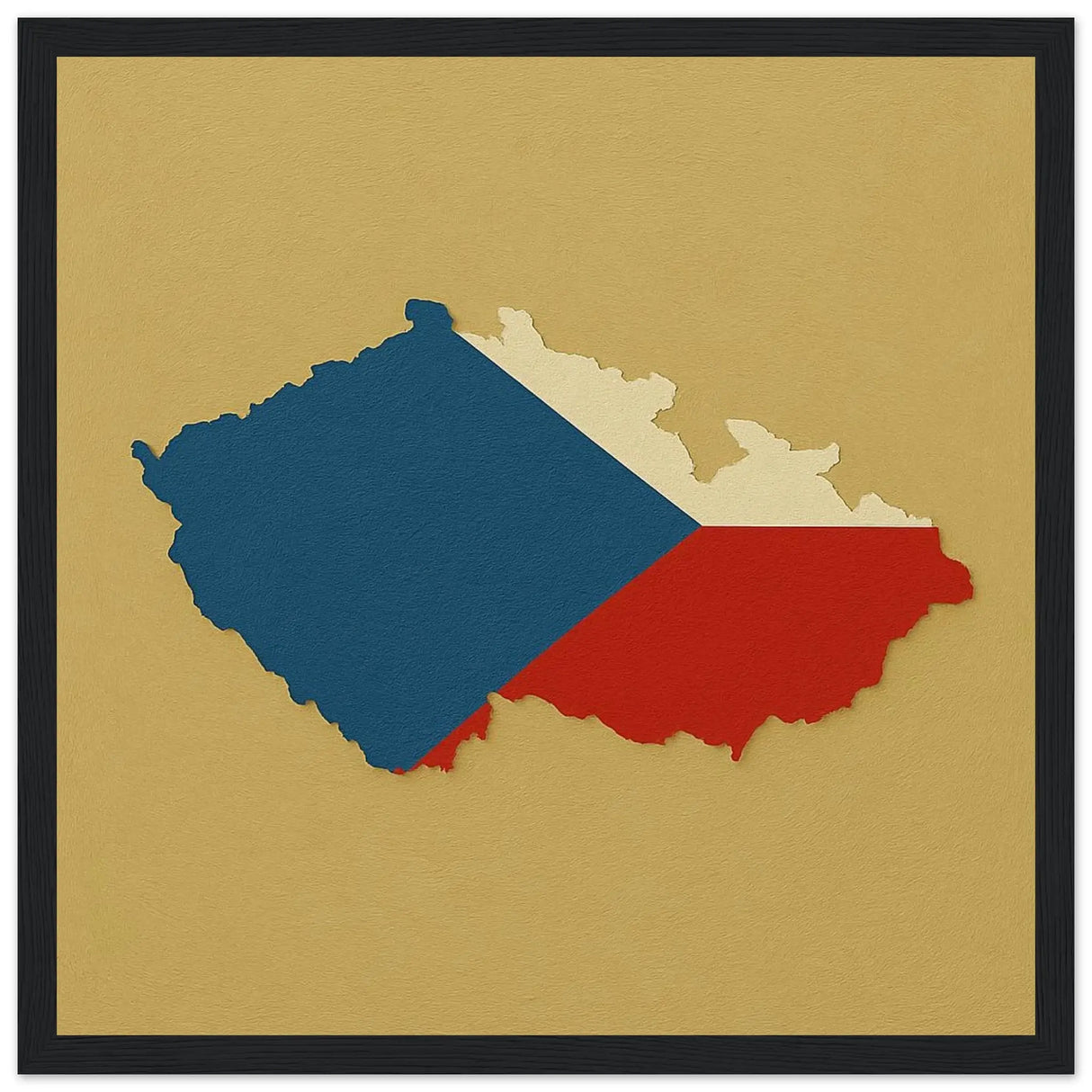 Cadre drapeau tchéquie en bois finition décorative