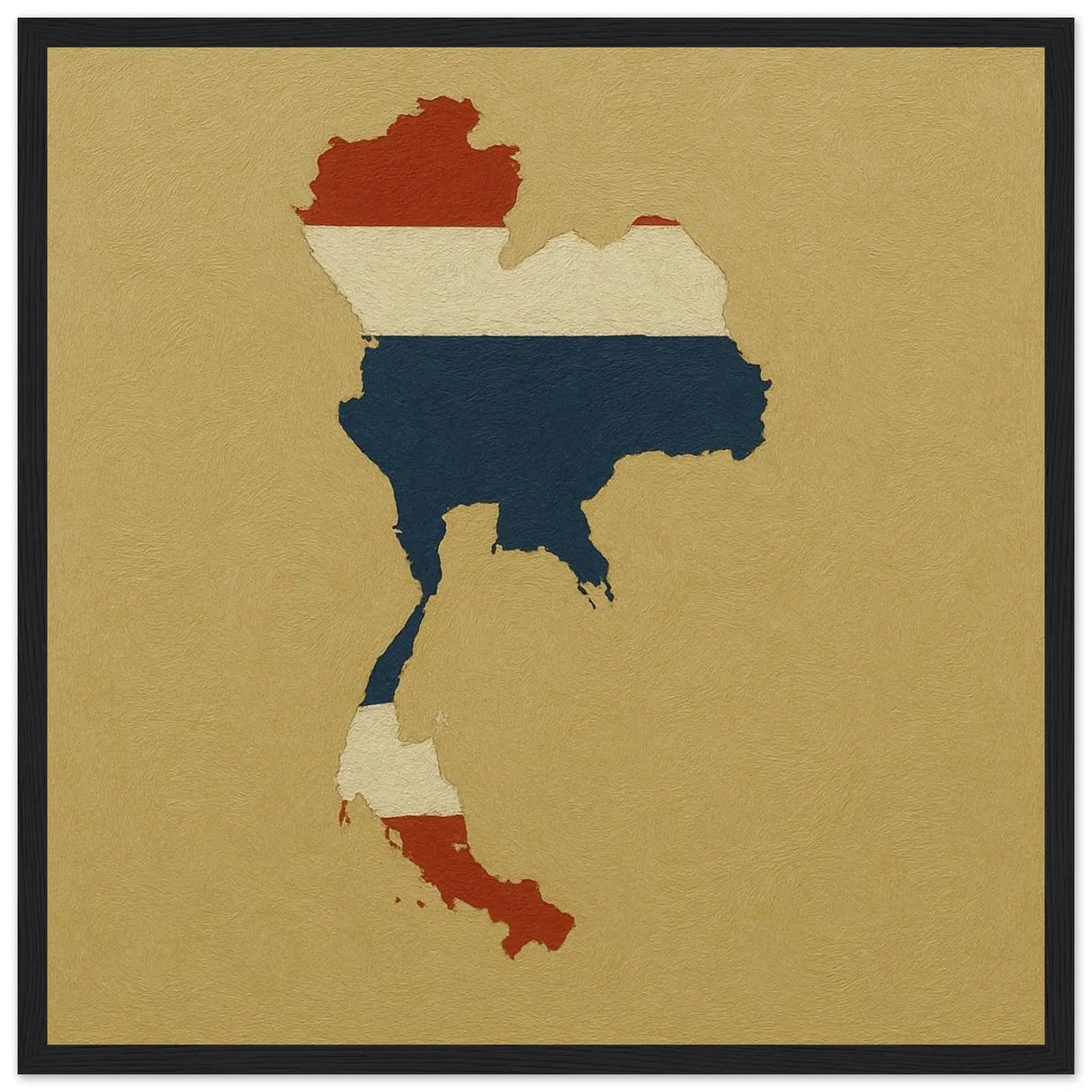 Cadre drapeau thaïlande en bois affiche encadrée décorative