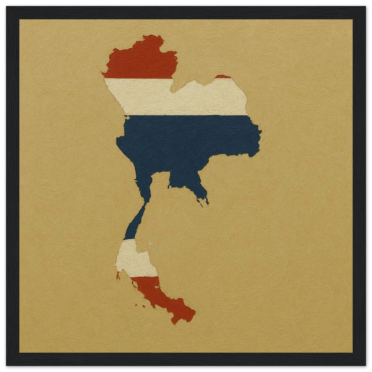 Cadre drapeau thaïlande en bois affiche encadrée décorative