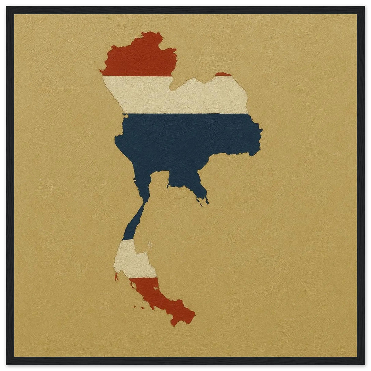 Cadre drapeau thaïlande en bois affiche encadrée décorative