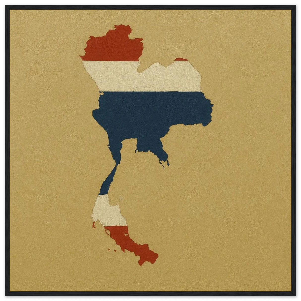 Cadre drapeau thaïlande en bois affiche encadrée décorative