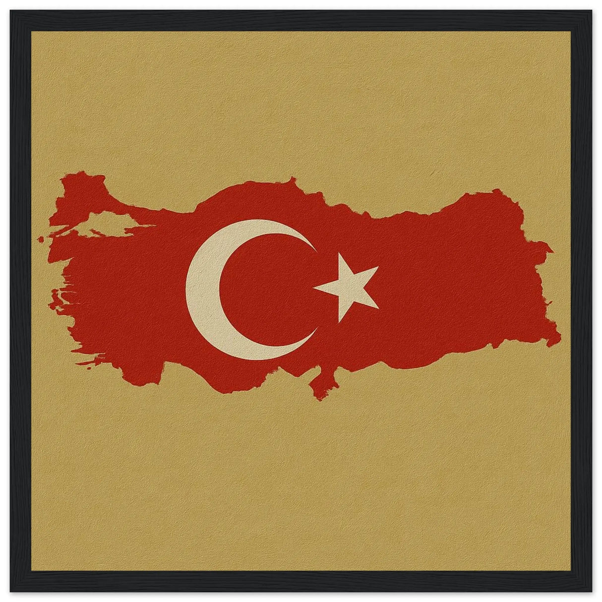 Cadre drapeau turquie en bois affiche encadrée décorative