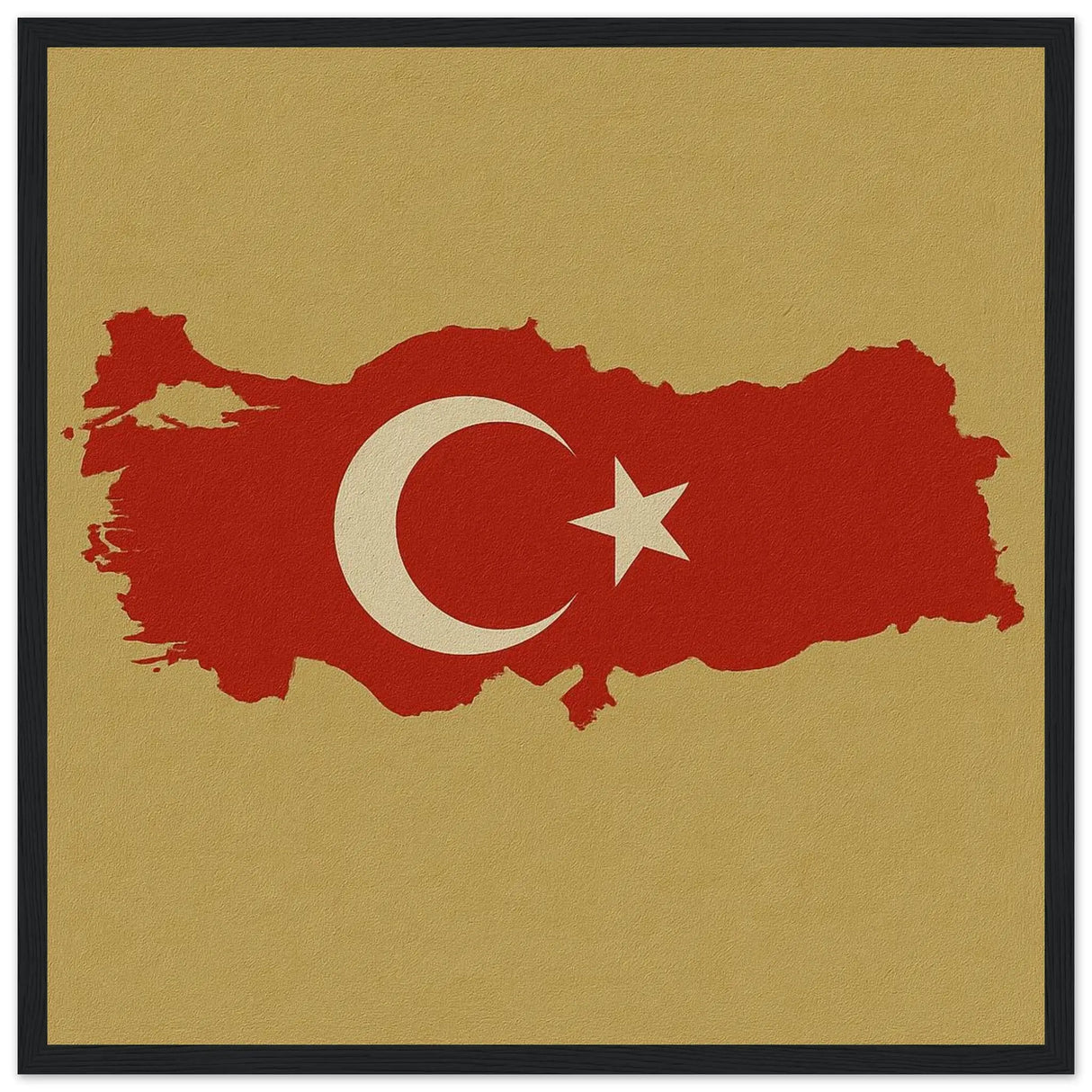 Cadre drapeau turquie en bois affiche encadrée décorative