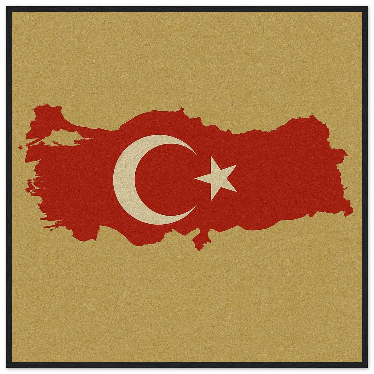 Cadre drapeau turquie en bois affiche encadrée décorative