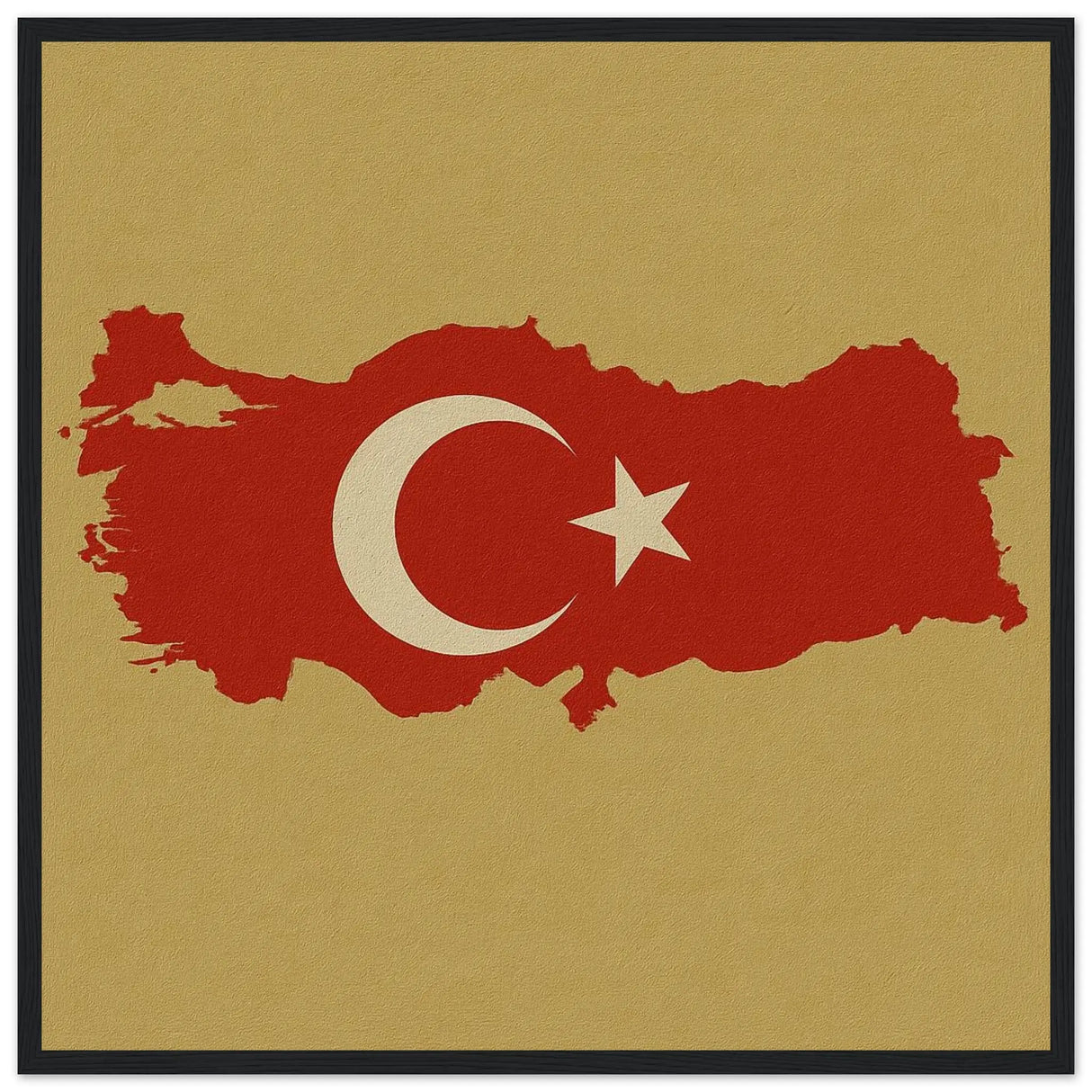 Cadre drapeau turquie en bois affiche encadrée décorative