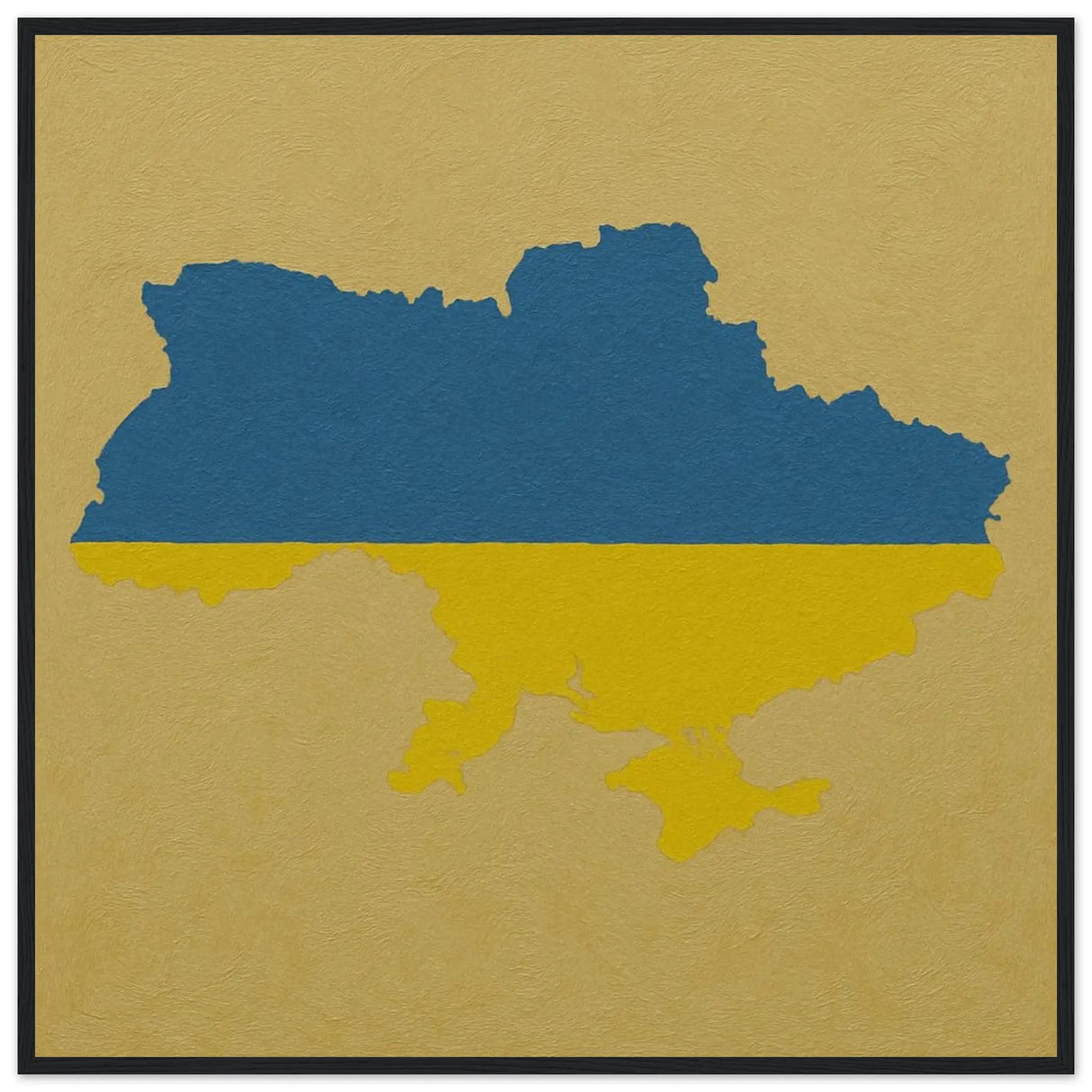 Cadre drapeau ukraine bois affiche encadrée finition élégante