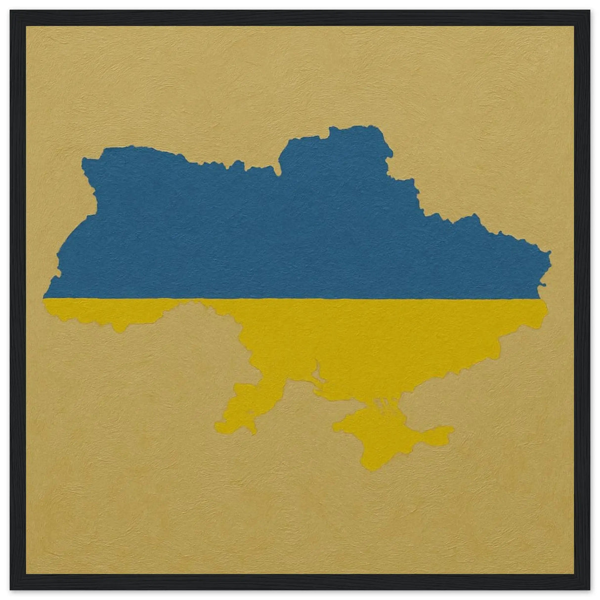 Cadre drapeau ukraine bois affiche encadrée finition élégante