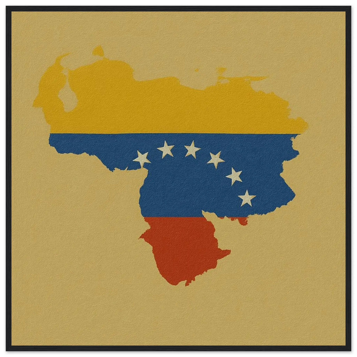 Cadre drapeau venezuela en bois finition décorative