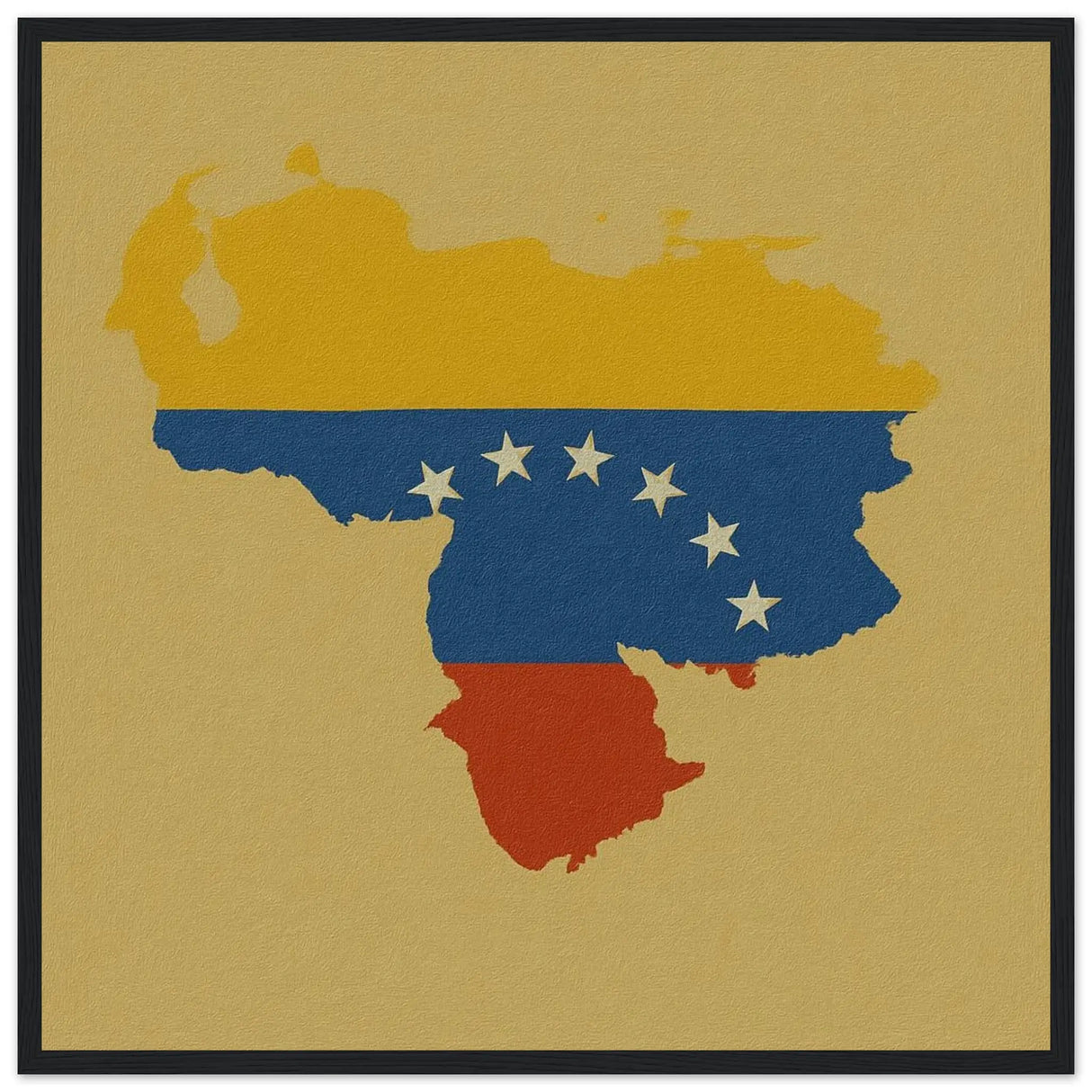 Cadre drapeau venezuela en bois finition décorative