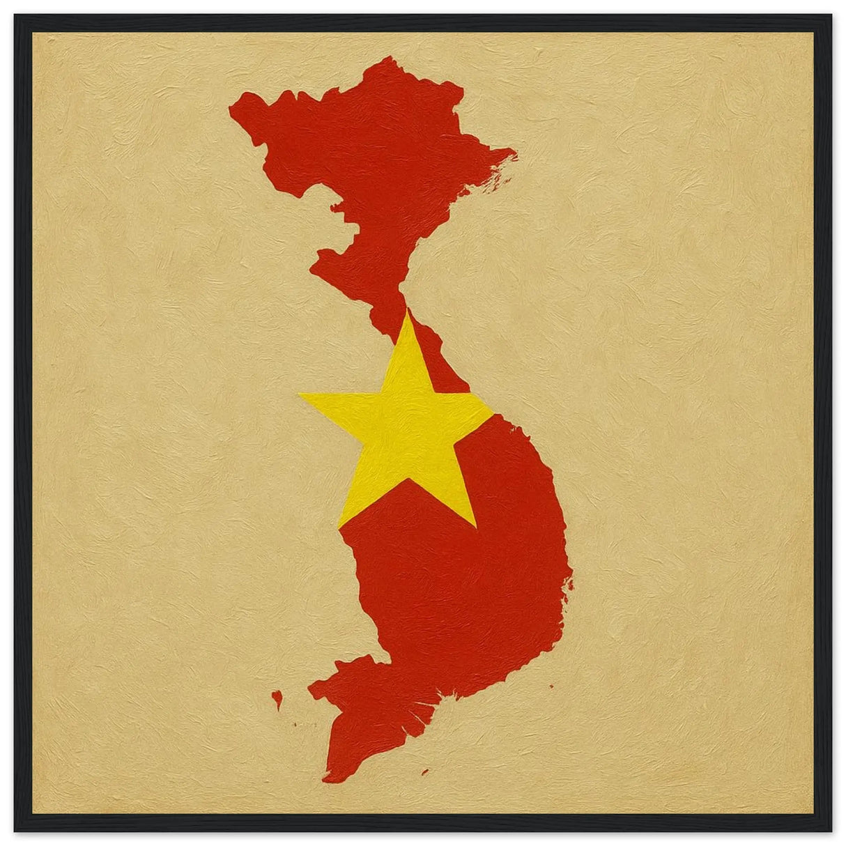 Cadre drapeau viêt nam en bois affiche encadrée décorative