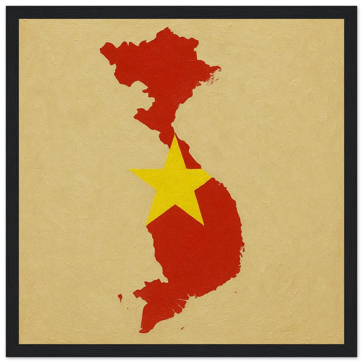 Cadre drapeau viêt nam en bois affiche encadrée décorative