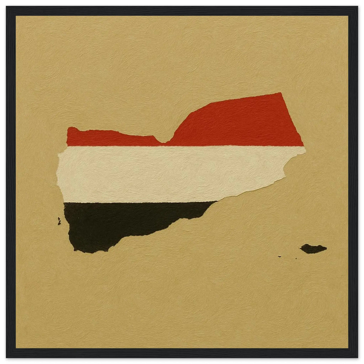 Cadre drapeau yémen en bois finition élégante décorative