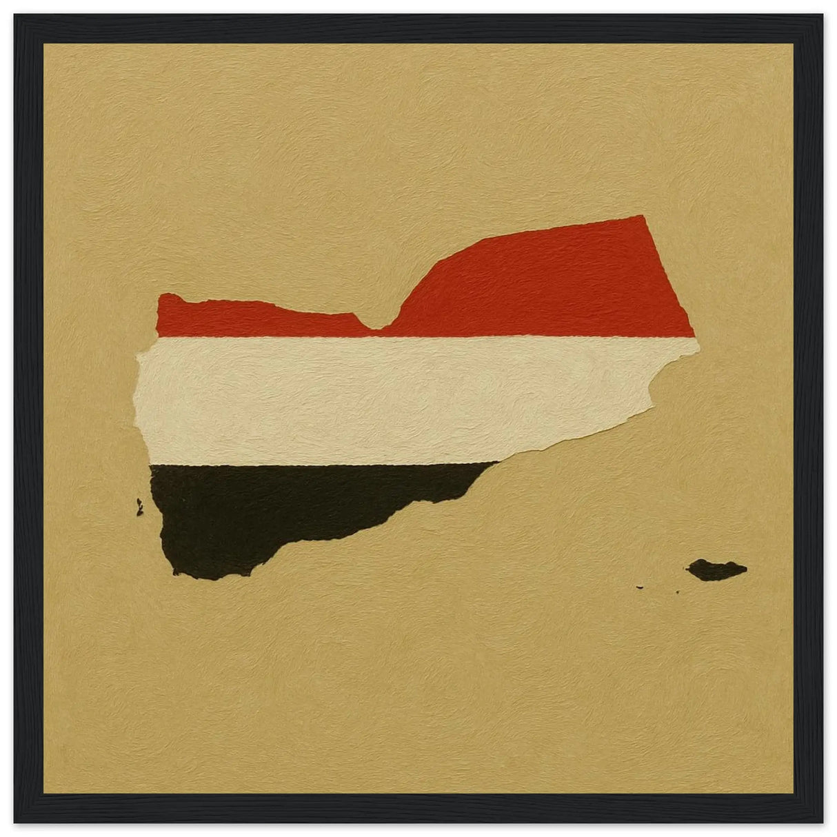 Cadre drapeau yémen en bois finition élégante décorative