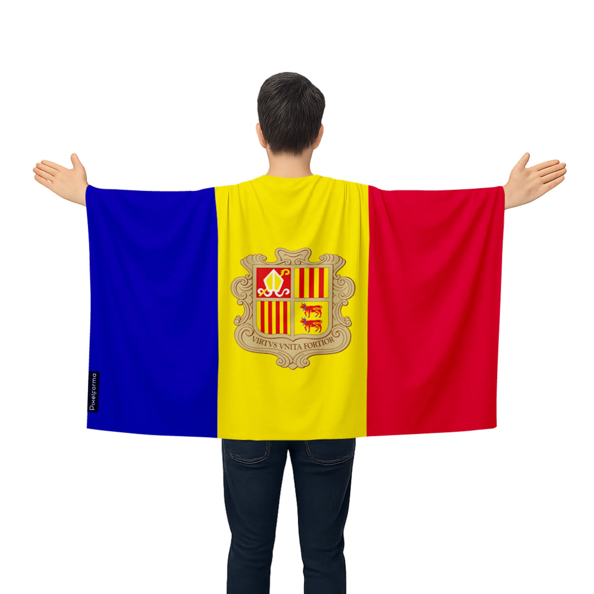 Cape drapeau andorre en polyester léger à enfiler