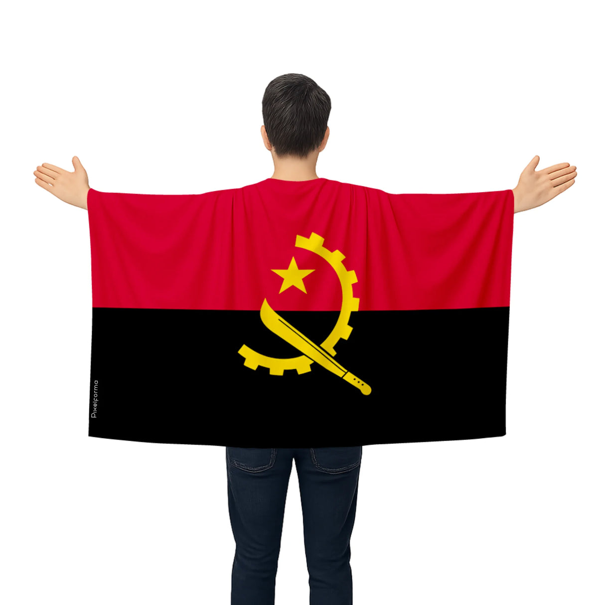 Cape drapeau angola polyester léger usage événements sportifs