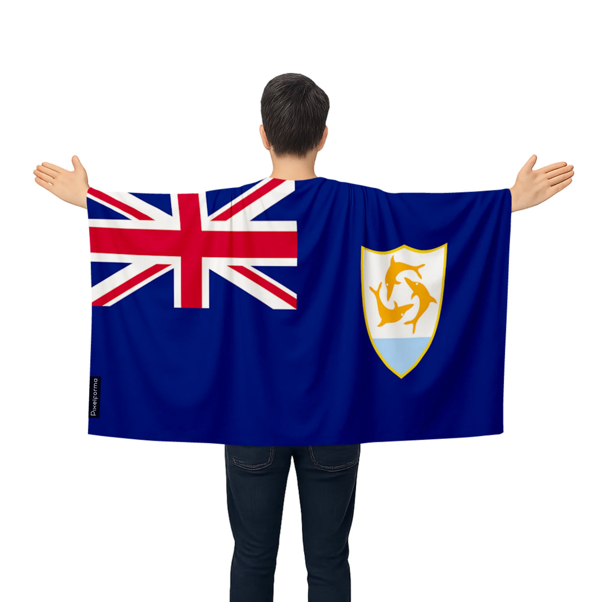 Cape drapeau anguilla polyester léger à enfiler