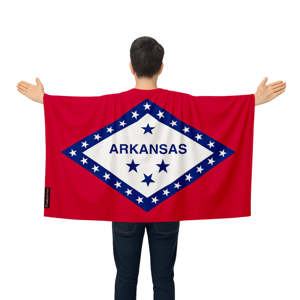 Cape drapeau arkansas polyester léger pour événements sportifs