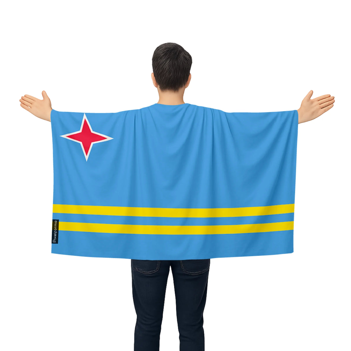 Cape drapeau aruba polyester léger à enfiler événements