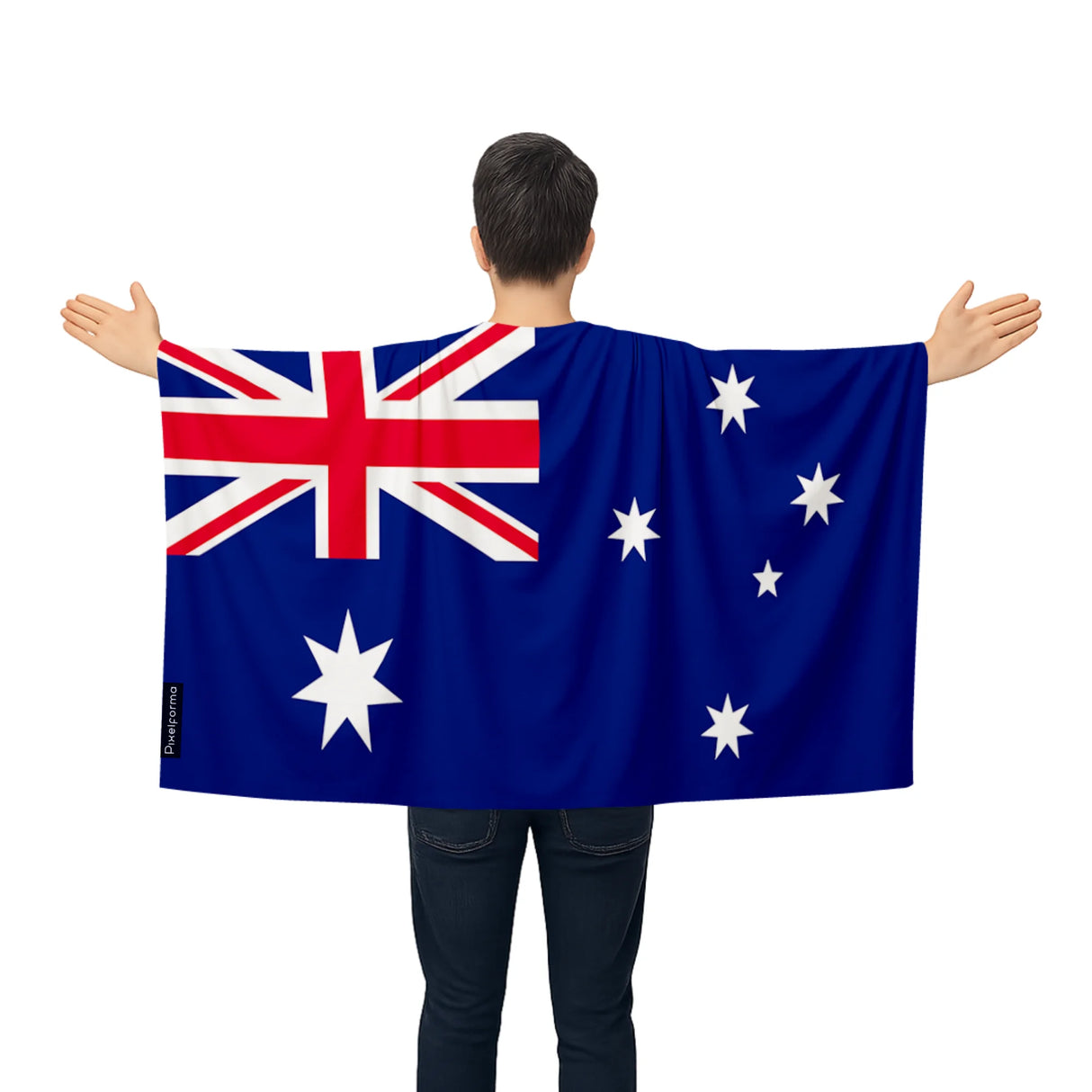 Cape drapeau australie polyester léger à enfiler sportif