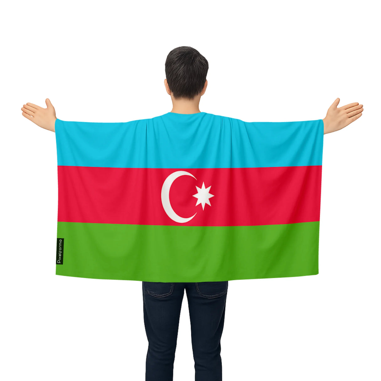 Cape drapeau azerbaïdjan polyester léger à enfiler