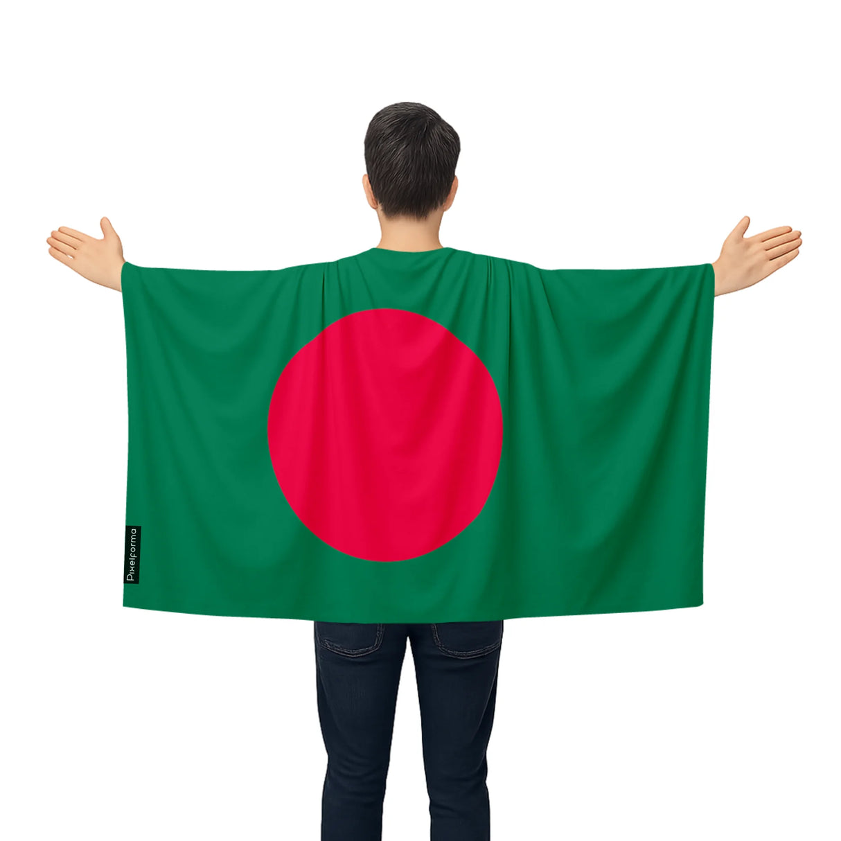 Cape drapeau bangladesh polyester léger à enfiler