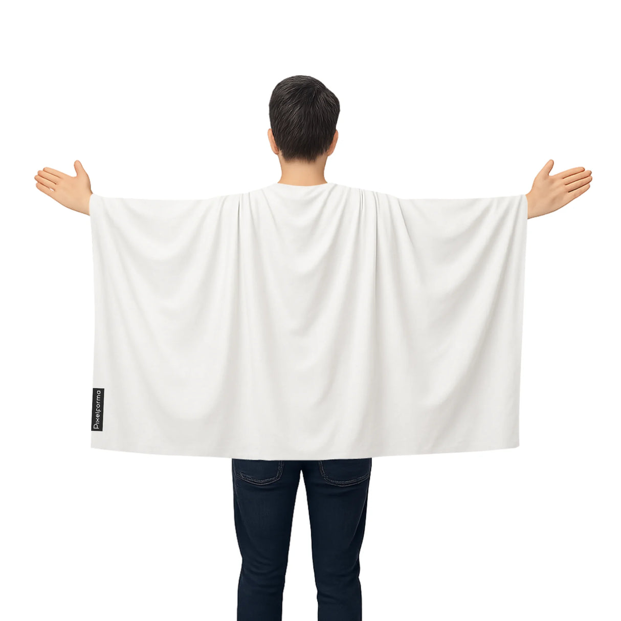 Cape drapeau blanc france polyester léger à enfiler