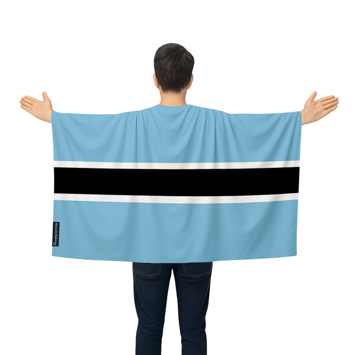 Cape drapeau botswana polyester léger pour événements sportifs