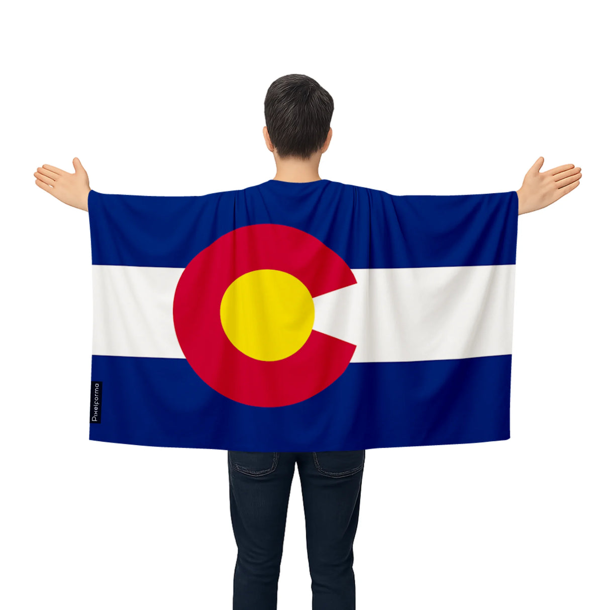 Cape drapeau colorado polyester léger pour événements sportifs