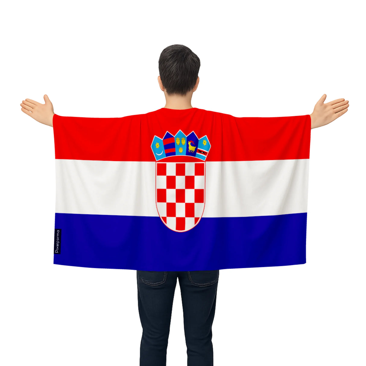 Cape drapeau croatie polyester léger pour événements sportifs