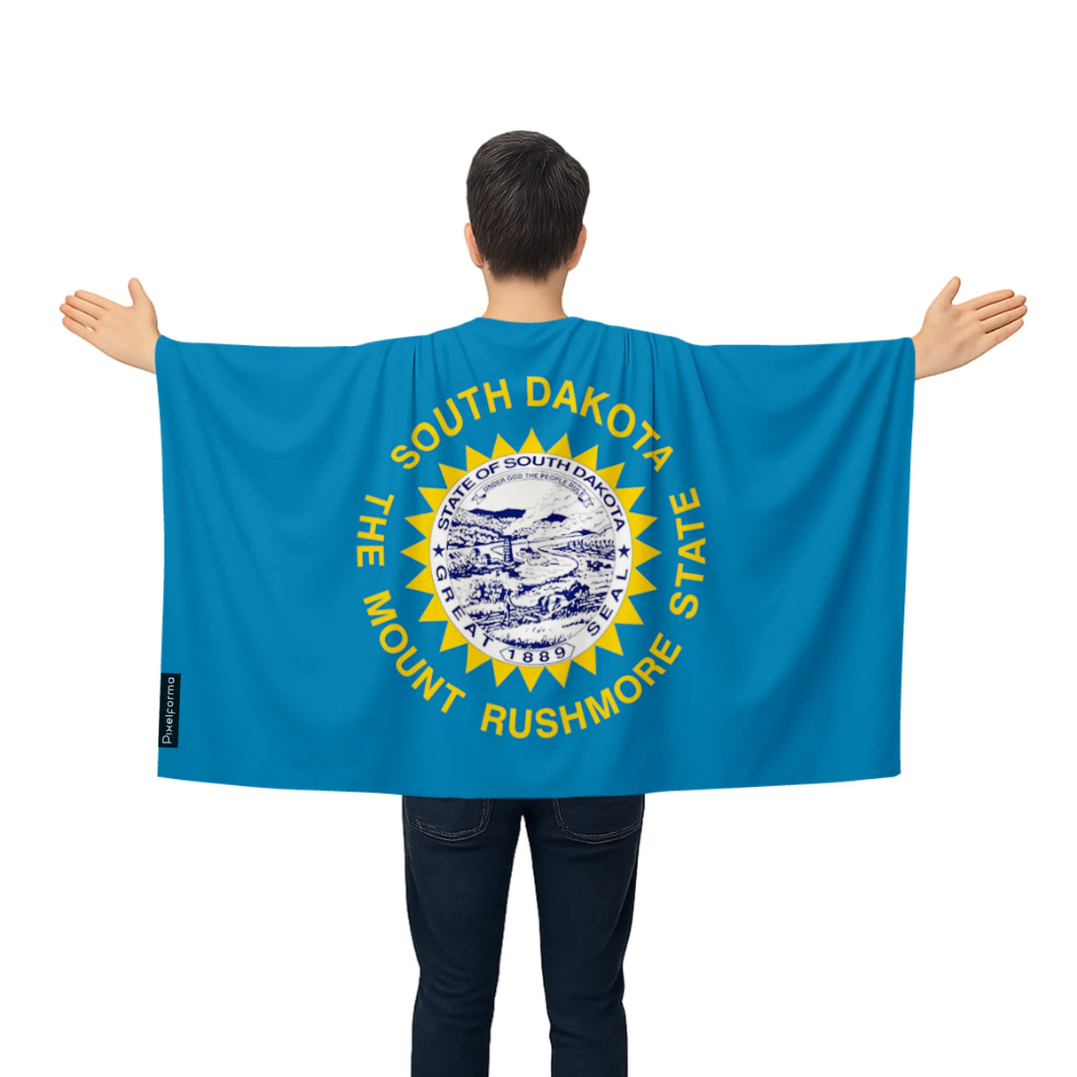 Cape drapeau dakota du sud polyester léger à enfiler