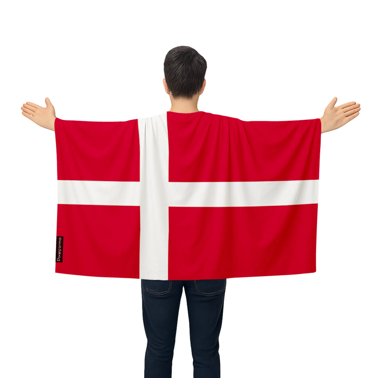 Cape drapeau danemark enfiler polyester léger événements sportifs