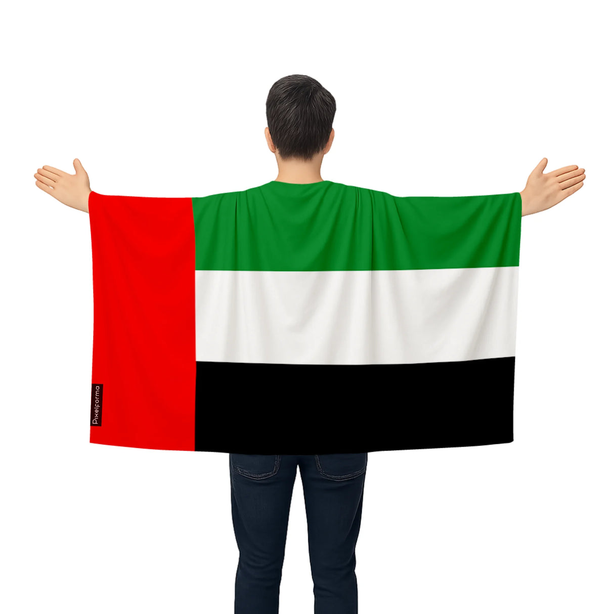 Cape drapeau émirats arabes unis polyester léger à enfiler