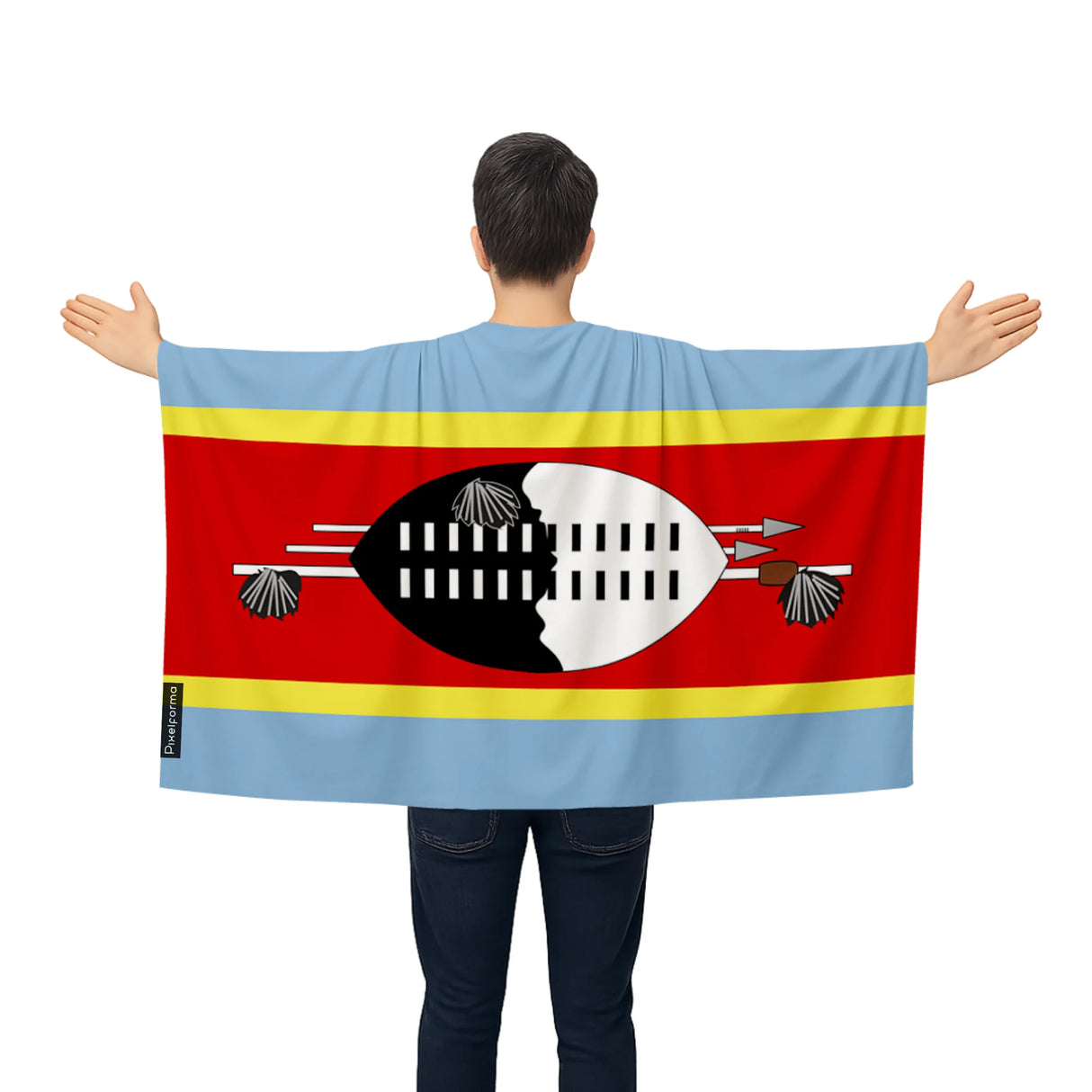 Cape drapeau eswatini polyester léger à enfiler