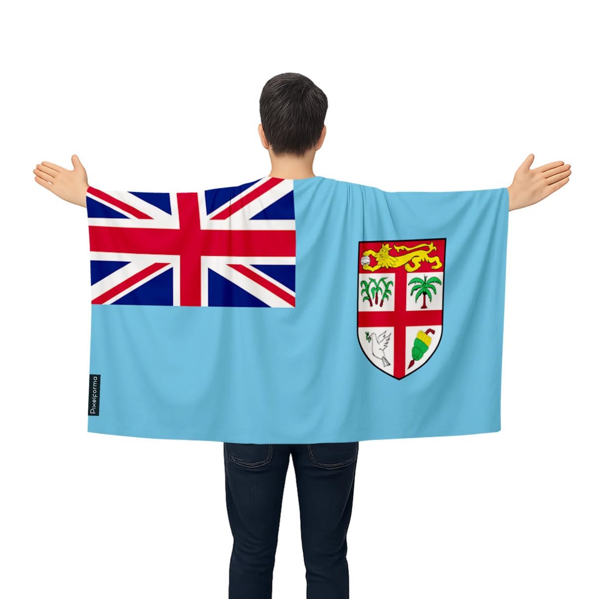 Cape drapeau fidji en polyester léger à enfiler