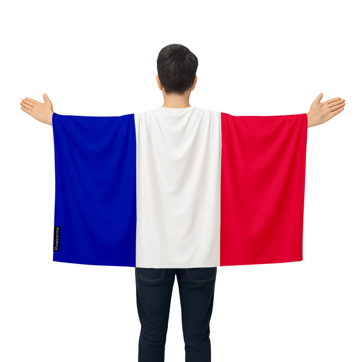Cape drapeau france polyester léger pour événements sportifs