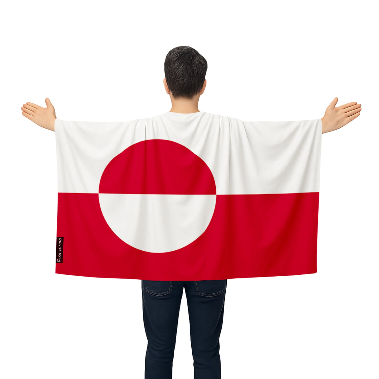 Cape drapeau groenland polyester léger modèle à enfiler