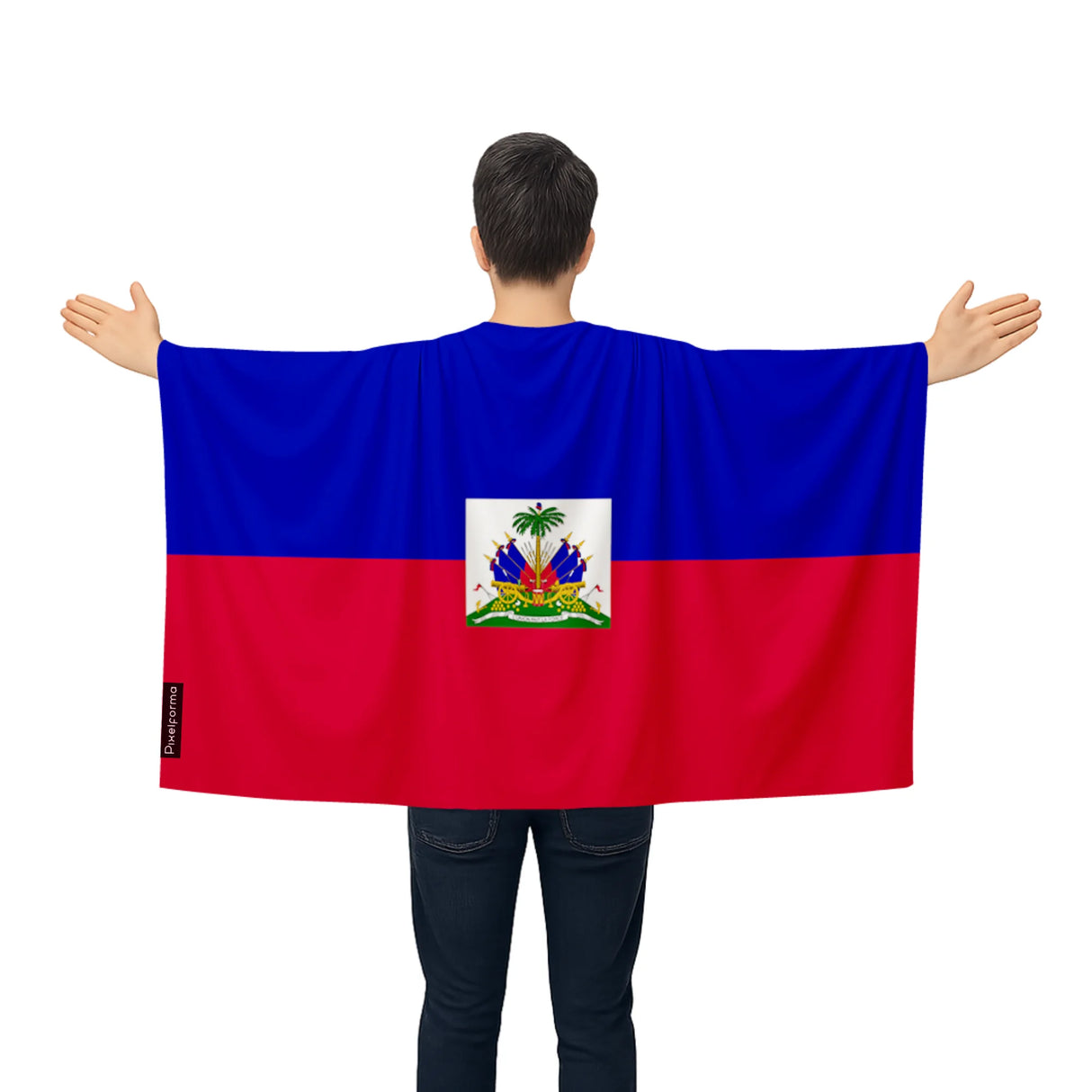 Cape drapeau haïti polyester léger à enfiler événement