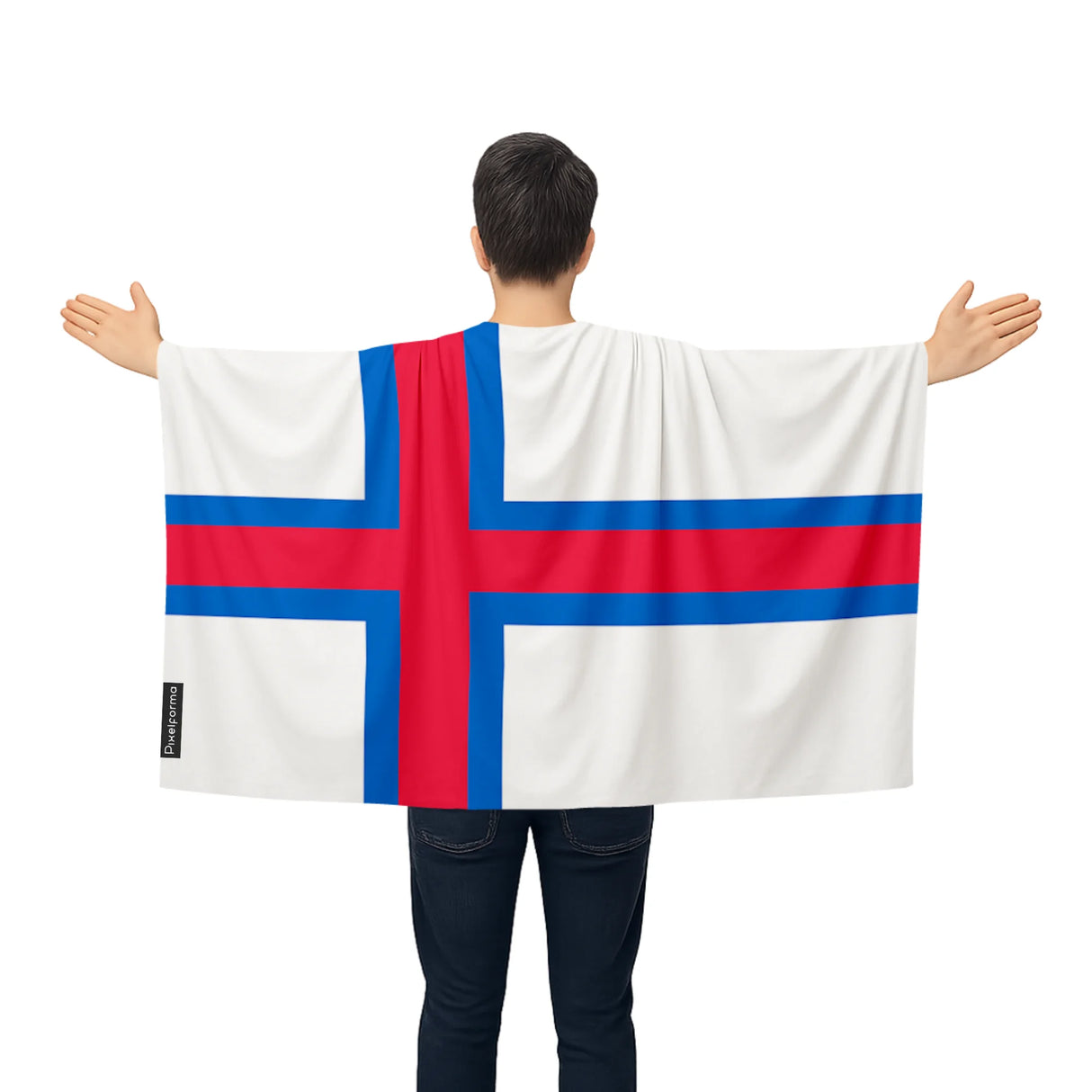 Cape drapeau îles féroé polyester léger à enfiler