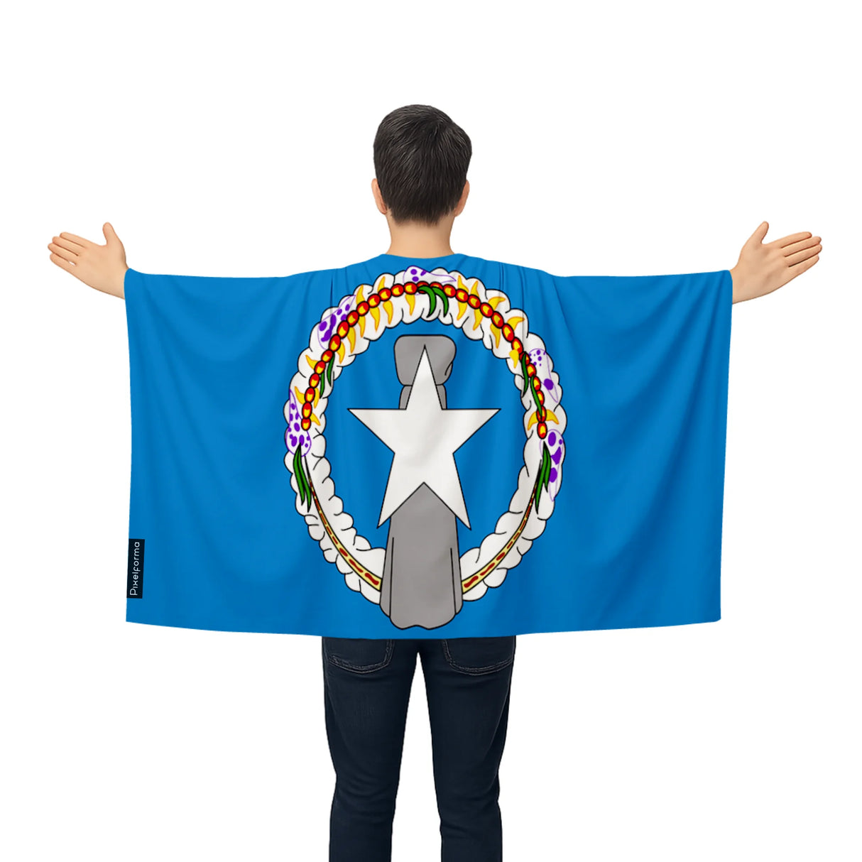 Cape drapeau îles mariannes du nord polyester léger events