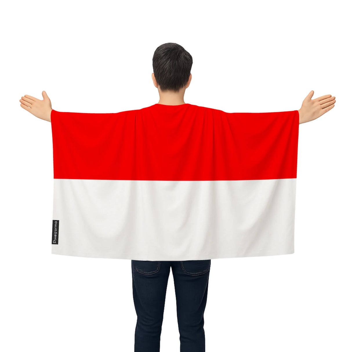 Cape drapeau indonésie polyester léger à enfiler