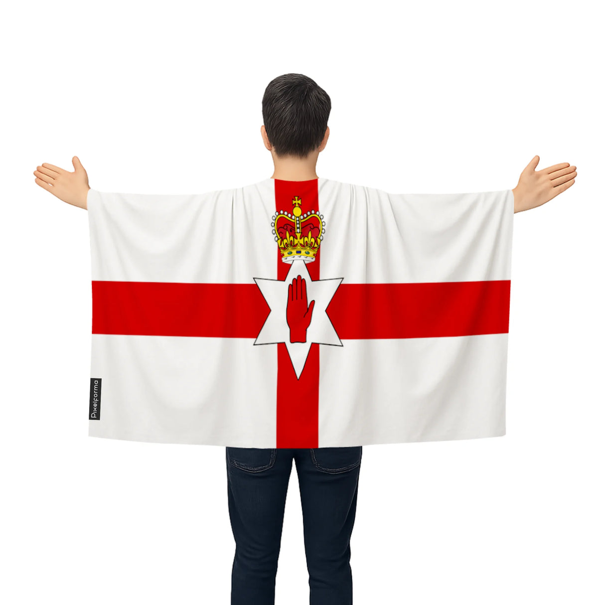 Cape drapeau irlande du nord polyester léger à enfiler