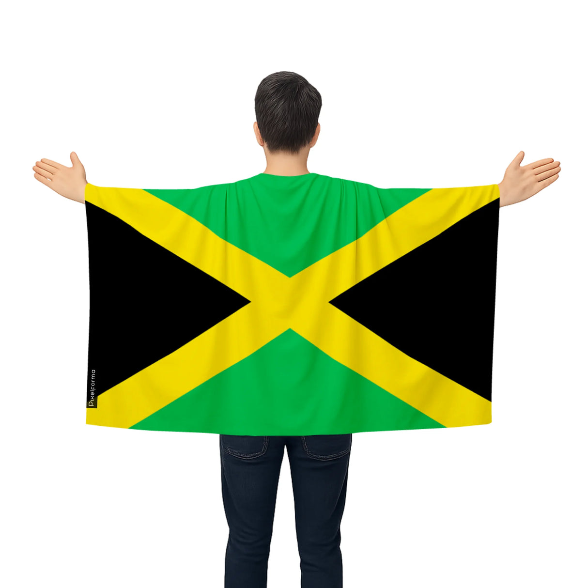 Cape drapeau jamaïque polyester léger pour événements sportifs