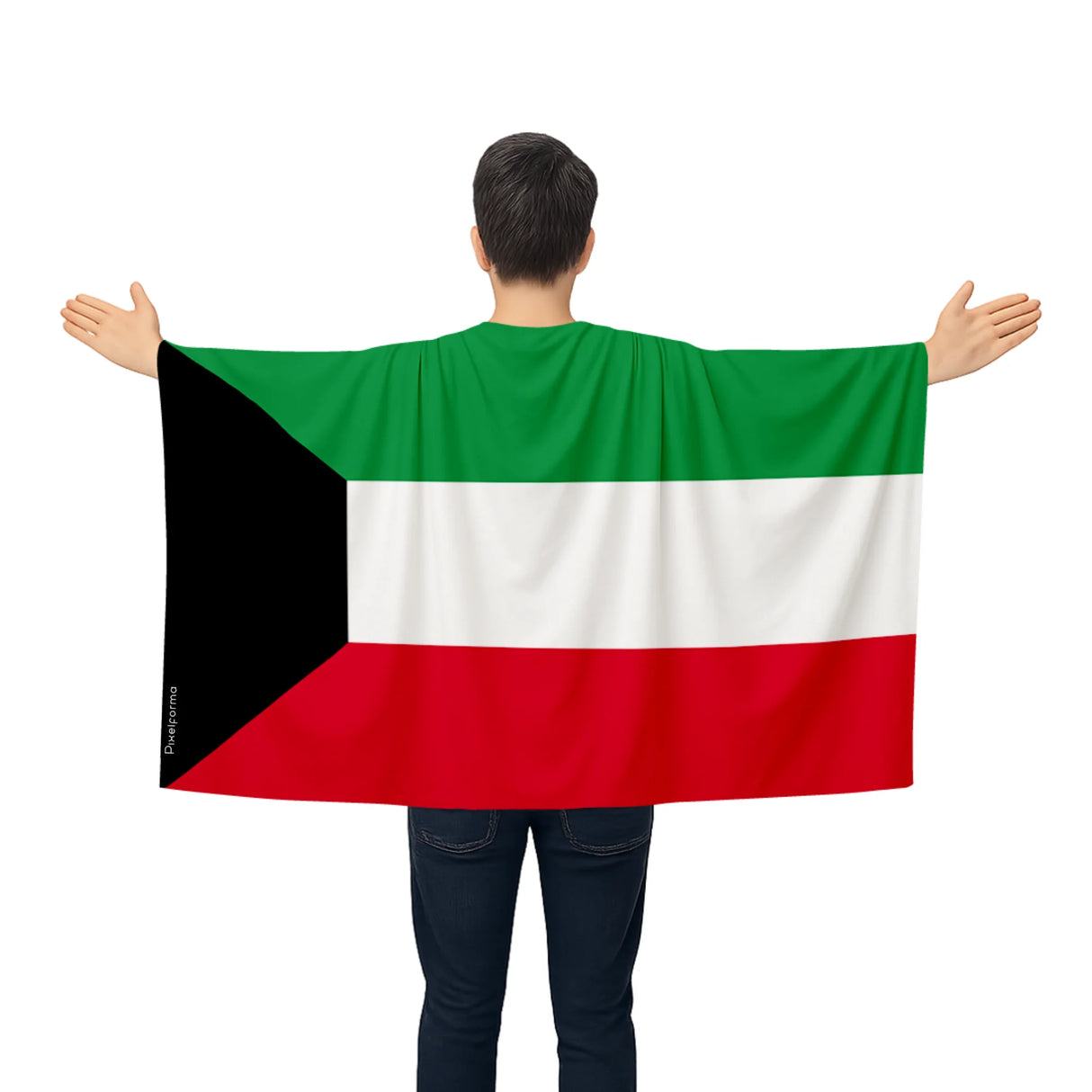 Cape drapeau koweït polyester léger pour événements sportifs